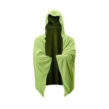 男女通用长袖连帽清凉浴巾，带披肩前开襟，轻薄透气，防晒沙滩巾 - 多色 - 查看 14