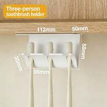 Wall-Mounted No-Drill Magnetic Bathroom Storage Rack, Integrated Toothbrush Razor Toothpaste Mouthwash Combination Organizer, Home Bathroom Sink Tidy Storage Solution - Multicolor - View 8