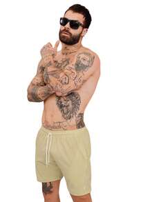 KIT OF 5 Men's Shorts In Tactel Elastane Resin, Casual, Comfortable With Pockets - 酒紅色/米色/灰色/海軍藍/黑色 - 查看 5