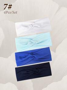 4pcs/7pcs Women's Multicolor Elastic Criss-Cross Headbands, Sports Fashion Casual Versatile Minimalist Hair Accessories,Festival,Party - Multicolor - View 16
