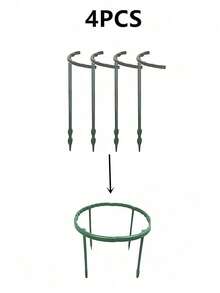4/1pc-Plant Support Rings, Suitable For Greenhouse Gardens, Can Be Used As Semi-Circular Fixing Rods For Indoor Flowers And Climbing Plants, Adjustable Flexible Bonsai Tools, Helpful For Height Fixing. Suitable For Greenhouse Gardening, Indoor Flower Racks, Lightweight Planting Tools, Gardening Stakes, Greenhouse Growers, Home Gardeners, Suitable For Indoor/Outdoor Small Plants. - Monochrome - View 7