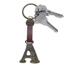 Metal Keychain With Engraved Initial And  Calendar - Handmade Gift Of Mexican Heritage - Letter a - View 5