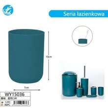 5pcs Minimalist Bathroom Accessory Set / Matte Green Countertop Storage / Toilet Brush + Soap Dispenser + Rinse Cup + Toothbrush Holder + Soap Dish - Dark Green - View 15