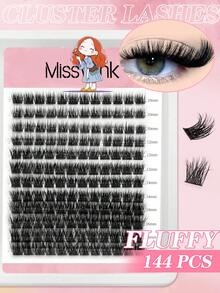 Waloshow Mi giả Miss Wink 144-240 sợi dày, xoăn, kiểu D-Curl xòe, dày 0.07mm, tự làm mi giả tạo hiệu ứng mắt to 3D, độ dày hỗn hợp 8-16mm, mi mắt mèo tự nhiên thoải mái, món quà tuyệt vời nhất dành cho phụ nữ và các cô gái. - D - Xem 6