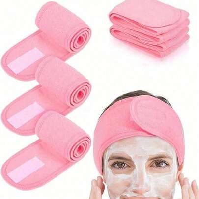 可调节纯色防滑发箍，适合SPA洗脸护肤化妆，可调节宽发带，瑜伽SPA沐浴淋浴化妆洗脸美容发带，女士化妆配件。海绵高骷髅皇冠扭结发带，带毛巾腕带，天鹅绒云朵发带，女士面部和头发纽扣家居浴室装饰秋季装饰返校季发带