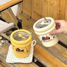 1个420毫升双层304不锈钢休闲杯，容量14.2盎司，光滑涂层，户外杯，附赠1根不锈钢吸管。适合作为节日礼物、旅行和野餐用。 - 彩色 - 查看 5