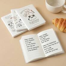 Sổ tay mini hình chú chó nướng dễ thương, bìa cao su chống thấm nước, sổ nhật ký cầm tay tiện dụng, 4 kiểu để lựa chọn, sổ kế hoạch việc cần làm hàng ngày kiểu Kawaii dành cho trường học và du lịch. - 64K - Xem 9