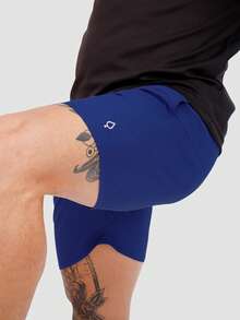 KIT OF 5 Men's Shorts In Tactel Elastane Resin, Casual, Comfortable With Pockets - 皇家藍/灰/鉛灰/海軍藍/黑 - 查看 2