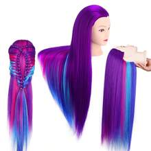 Cosmetology Mannequin Head With Synthetic Hair Styling Head For Hairdresser Training Head Manikin Doll Head Long Hair Mannequin Head - View 9