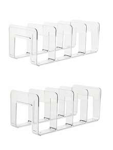 1/2/4 chiếc Túi đựng đồ trong suốt, kệ đựng túi xách, thích hợp cho phòng ngủ, phòng tắm, văn phòng, kệ sách hình chữ L tiện dụng, tiết kiệm không gian, có thể dùng làm hộp đựng đồ trên xe hơi, hộp sắp xếp ngăn kéo, hộp đựng đồ 4 ngăn trong suốt. Lưu ý: Chỉ thích hợp cho túi xách hoặc ví nhỏ. - Trong sáng - Xem 6