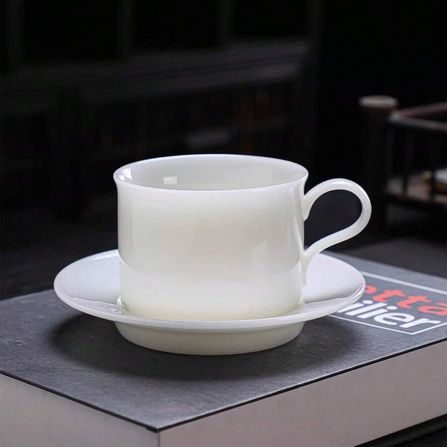 Cốc sứ ngọc bích cao cấp, cốc latte art kiểu Mỹ cổ điển chất lượng cao, thành mỏng, cốc cà phê văn phòng tối giản. - Nhiều màu - Xem 1