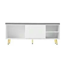 Shoe Bench, Shoe Rack With Seat, Bench With Cushion, Shoe Cabinet With Storage Space, Wardrobe Bench, White, Dimensions: 121 * 35 * 49 Cm (Width * Depth * Height) - White - View 5