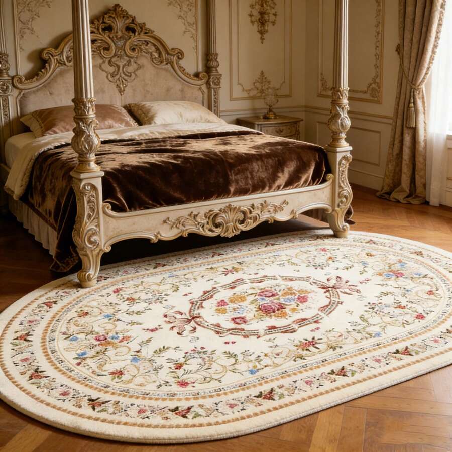 1 tấm thảm oval sang trọng kiểu Châu Âu - Mềm mại, sang trọng với họa tiết hoa văn viền vàng, có thể giặt máy, phù hợp trang trí phòng ngủ, phòng khách hoặc hành lang, món quà ngày lễ hoàn hảo cho không gian ngoài trời! Phong cách tối giản Scandinavia phù hợp làm thảm phòng khách, trang trí nhà cửa, phù hợp cho tiền sảnh, phòng ngủ, tủ quần áo, thảm phòng khách, thảm trải sàn, thảm, thảm trải sàn phòng khách, thảm trải sàn nhỏ, thảm trang trí, trang trí nhà cửa, thảm phòng khách lớn, thảm tròn, trang trí nhà cửa phòng khách.