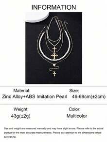 1pc Fashionable Elegant Virgin Mary Embossed Y-Shape Long Necklace, Vintage Religious Cross Pendant Sweater Chain For Women, Suitable For Daily Wear And Gatherings - 多色 4 - 查看 6