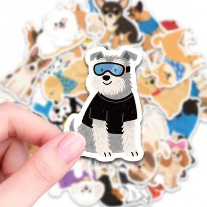 50PCS Cute Pet Dog Stickers For Pet Lovers, Water Bottle Laptop Phone Case Journal Decorative Stickers, Waterproof Vinyl Decals For Scrapbooking Planner Notebook DIY Crafts, Fun Animal Pattern Adhesive Stickers For Adults Teens To Personalize Daily Items And Gifts