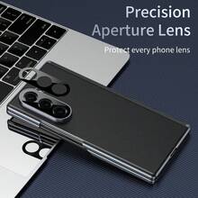 1件装 Hadaasi 多色皮革双轴折叠铰链保护套，带精密孔位、电镀镜头盖、加固边角、柔软织物内衬，散热保护壳，适用于三星 Galaxy Z Fold 7/Z Fold 6/Z Fold 5/Z Fold 4 - 彩色 - 查看 4