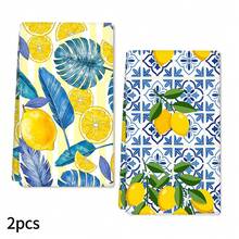 2/4/6pcs Dish Towel Set, Blue & White Porcelain And Lemon Print, Super Absorbent Microfiber Modern Dish Cloths, Cooking And Baking Tea Towels, Cleaning Rags, Hand Towels, Highly Soft And Absorbent, Kitchen Decor, Gifts For Neighbors, Mothers, Birthdays, Housewarming For Friends, Kitchen Essentials, Daily Necessities - Multicolor - View 14