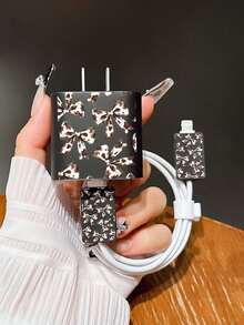 性感豹纹蝴蝶结保护壳，兼容 15 Pro Max、17 Pro Max、16 Pro Max、11、12、13、14 Pro Max，时尚美观 - 黑色 - 查看 5