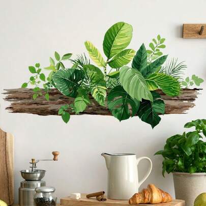 春季系列贴纸，春叶图案，花园墙贴，适用于卧室、客厅、商场展示柜，自粘贴纸，双面可见车窗贴纸，玻璃窗装饰