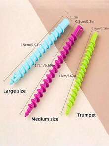 20个螺旋卷发器，DIY造型工具，免加热卷发器，造型套装，美妆工具套装，女士配饰礼品，礼物，旅行，上学，返校季 - 彩色 - 查看 10