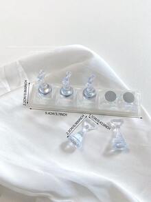 亚克力极光彩虹色矩形钻石形状美甲展示架,树脂水晶珠水钻复古韩国花朵激光 DIY 家居和户外女士母亲姐妹妻子女友婚礼美甲沙龙美容情人节使用 - 彩色 - 查看 38