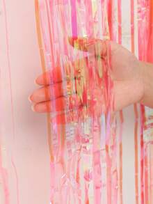 2件套闪亮粉色派对背景金属流苏帘,浅粉色箔边流苏帘,亮粉色流苏拍照道具,女孩生日派对背景装饰,粉色派对用品,柔粉色婚礼背景,粉色公主派对拍照背景装饰,订婚装饰,新娘送礼会装饰,婴儿送礼会装饰,单身派对装饰,派对房间墙面装饰,生日装饰,毕业典礼 - 炫彩粉色 - 查看 4