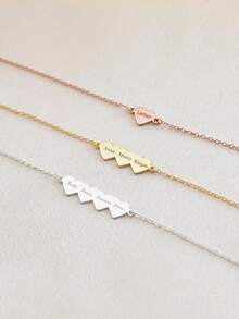 Personalized Name Bracelet, Customized 1-3 Heart-Shaped Name Bracelets, Elegant Customized Multi Name Bracelets,Bracelets For Women, Stainless Steel Jewelry, Personalized Silvery And Gold Color Heart-Shaped Bracelets, Summer Jewelry, Beach Accessories For Women, Mother's Day, Easter Gifts - Multicolor - View 7