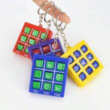 2026 Portable Tic Tac Toe Rotating Keychain Pendant, XO Battle, Mini Gift, Interactive Social Toy (Random Color) - Multicolor - View 2