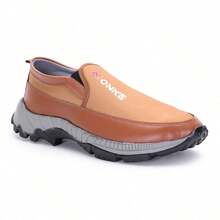 Sapato Slip On Masculino Academia Caminhada Trabalho - Castanho - Visão 2
