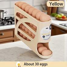 1PC Automatic Egg-Filling Refrigerator Rack. Automatically Slides Down. Saves Effort And Space. Large-Capacity Stackable Egg Storage Organizer. Makes Storing Eggs Easier. Significantly Increases Kitchen Space. Kitchen Refrigerator Egg Freshness Storage Box. A Great Helper For The Home - (Chứa 30 quả trứng) Lòng trắng - Xem 6