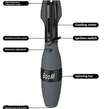 Large Torch Lighter, Kitchen Baking Lighter, Butane Lighter, Butane Torch Outdoor Camping Multifunctional Lighter, Adjustable Flame Size, Lighter With Locking Function, Green Straight Flame, Windproof Lighter, (Excluding Butane) - Dark Grey - View 6