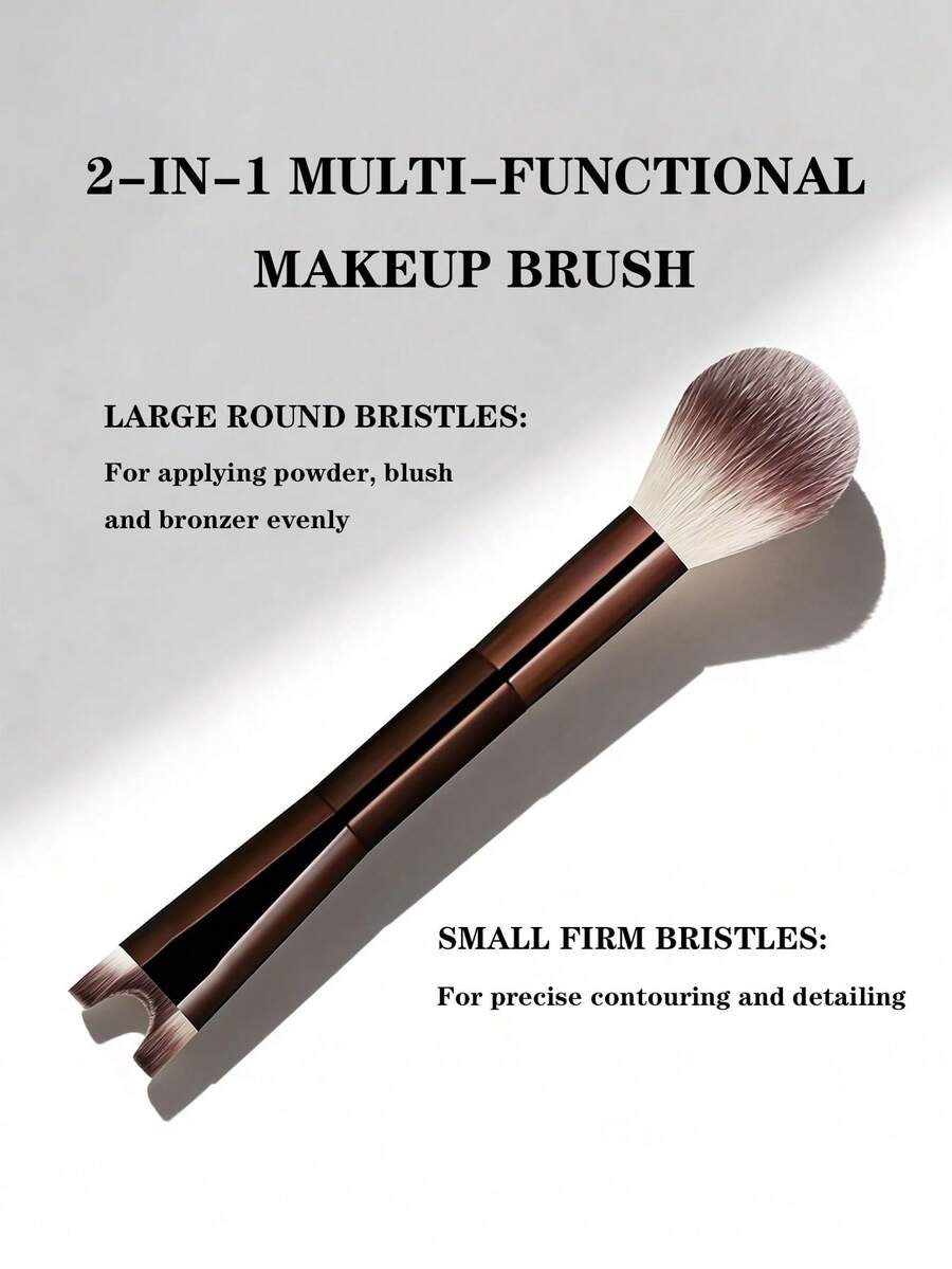 1 cọ trang điểm hai đầu, bao gồm cọ mũi, cọ má hồng, cọ nền, dụng cụ trang điểm - Nhiều màu - Xem 1