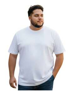Playera Talla Extra 2xl A 6xl Cuello Redondo Manga Corta - Blanco - Ver 1