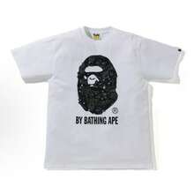 BAPE  Men's Starry Sky Camo Ape Head Tee – "BY BATHING APE" Graphic T-Shirt, Black & White - 白色 - 查看 1