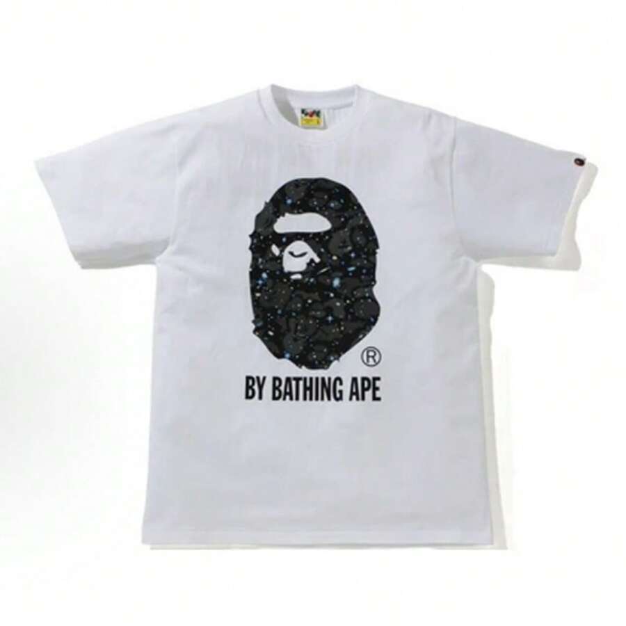 BAPE  Men's Starry Sky Camo Ape Head Tee – "BY BATHING APE" Graphic T-Shirt, Black & White - 白色 - 查看 1