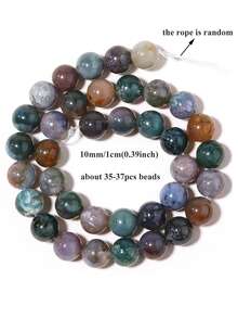 1 Strang 4/6/8/10mm natürliche Achat-Rundperlen, Balance-Heilsteine, für DIY Schmuckherstellung/Armbänder/Halsketten und andere Schmuckaccessoires - Verschiedenfarbig - Übersicht 8