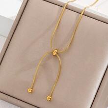 新款女士可调节项链，简约奢华设计，不褪色锁骨链 - 銀色 - 查看 8