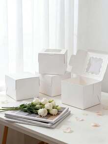 Hộp đựng bánh Macaron kiểu sóng mới (6 chiếc/12 chiếc), hộp quà tặng kẹo bằng bìa cứng màu trắng cỡ lớn có cửa sổ và viền sóng, thích hợp đựng bánh ngọt, sô cô la, bánh quy, bánh pastry, món tráng miệng, quà sinh nhật, tiệc tùng, đám cưới. - Nhiều màu - Xem 6