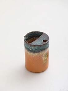 1个600毫升创意裂纹釉陶瓷杯，可作浓缩咖啡杯、创意吸管杯、拉花咖啡杯、水杯、办公水杯、情侣杯、下午茶杯、家用早餐牛奶杯 - 彩色 - 查看 7