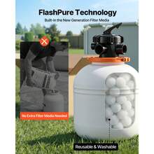 FlashPure Sand Filter Pump, 14 In For Above Ground Pool, 0.75 HP 3500 GPH, Swimming Pool Filter System With Timer, 6X Faster Filtration, Media Installed, Leak-Resistant, Ready To Use Out Of Box - 查看 3