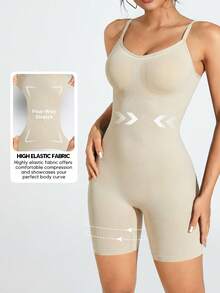 Women's Bust Lifting, Abdomen Slimming, Butt Lifting Shaping Tight Romper - Apricot - View 3