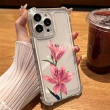 1pc Phone Case - Transparent Phone Case With Pink Lily Flower Design For Iphone 17 Pro Max 17 Pro 17 Plus 17 For Iphone 16 Pro Max 16 Pro 16 Plus 16 For Iphone 15 Pro Max 15 Pro 15 Plus 15 For Iphone 13 Pro Max 13 Pro 13 Plus 13 Iphone 16 Case Phone Cases - 1 cái - Xem 4