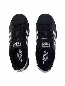 Adidas Originals男女大童鞋2026新款SUPERSTAR II J經典貝殼頭低筒板鞋休閒鞋女鞋JH9977 - 黑色 - 查看 4