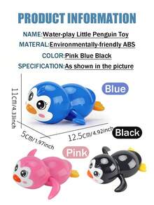 Cute Swimming Penguin Bath Toy, Infant Floating Wind-Up Toy, Baby Bathtub Toy, Newborn Gift - Multicolor - View 7