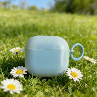 Ốp tai nghe kiểu dáng tối giản màu xanh dương nhuộm chuyển sắc với vòng treo, phù hợp với Pro 3, New Pro 2, Cute Apple 4 Minimalist 3, ốp tai nghe cá nhân hóa 1/2 dành cho nữ.