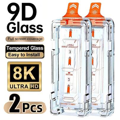 2片装高清防指纹钢化玻璃屏幕保护膜，兼容三星Galaxy S26/S26 Ultra/S25/S24/S23FE/S20FE/Z Fold7/Z Fold6/A56/A55/A54/A53/A52S/A36/A35/A26/A71等型号。兼容手机壳，安装简便，自粘无气泡，高清高透，保留手机原色，9H硬度，防震、防刮、防指纹、防水，手机配件。