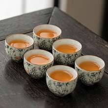 1/2/4/6 piezas Tazas de té de cerámica, tazas de té para invitados de estilo vintage, tazas de té Kung Fu, tazas de té negro, tazas de agua, tazas de espresso, tazas de regalo, aptas para uso diario, reuniones y fiestas - Multicolor - Ver 5