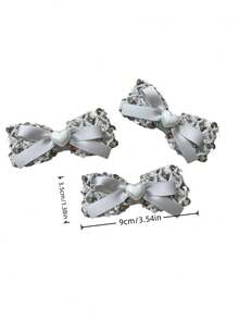 1个优雅银色亮片发夹，闪亮心形蝴蝶结发夹，侧刘海夹，适合日常佩戴 - 彩色 - 查看 5