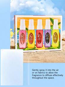 Set de 5 piezas (5x40ml) Bruma de Fragancia, Aroma natural fresco y cautivador de múltiples capas, con notas florales, cítricas, amaderadas y acuáticas, ideal para interiores/exteriores, citas, reuniones, vacaciones, hogar, oficina, regalo perfecto para familiares y amigos - Fragancia Mixta - Ver 6