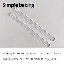 1 Cặp thước đo độ dày bánh quy bằng acrylic 40cm, 6 tùy chọn độ dày (2mm, 3mm, 4mm, 5mm, 6mm, 10mm), thước đo độ dày bánh quy bơ, dụng cụ đo phẳng dùng để làm fondant và nướng bánh. - Xem 14